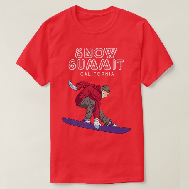 Toppmöte snö Kalifornien Snowboarder T Shirt (Design framsida)