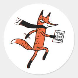 Toppmötet i bild Bok - Dash of Fox Sticker Runt Klistermärke