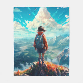 Toppmötet i hennes Soul | Anime Hiker Girl Fleecefilt