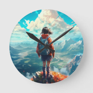 Toppmötet i hennes Soul Anime Hiker Girl Rund Klocka