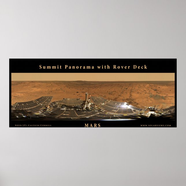 Toppmötet i Mars Panorama med Rover Deck Poster (Framsidan)