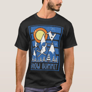 Toppmötet i Retro Snö Ski Sunset T Shirt