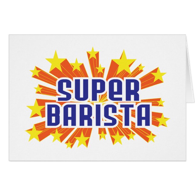Toppna Barista Hälsningskort (Framsidan Horizontal)