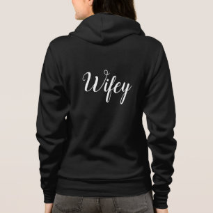 Toppna gulliga Wifey Hoody i svart T-shirt