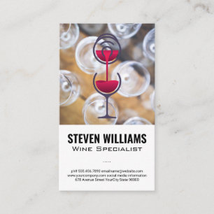 Toppvy för vin-glas   Red Vin Flaska Pour Visitkort