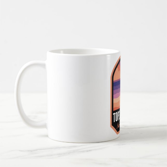 Topsail Beach NC Retro Sunset Kaffemugg (Vänster)