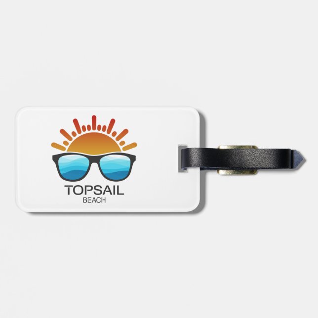 Topsail Beach North Carolina Sunglasses Bagagebricka (Baksida Vågrät)