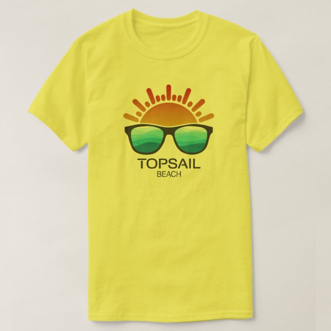 Topsail Beach North Carolina Sunglasses T Shirt (Design framsida)