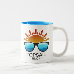 Topsail Beach North Carolina Sunglasses Två-Tonad Mugg