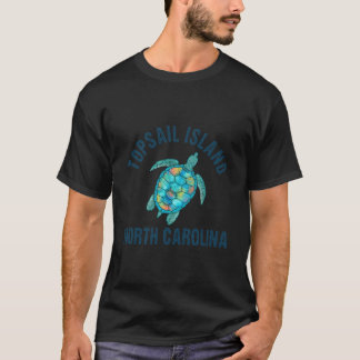 Topsail Island Beach Sea Turtle Illustration T Shirt