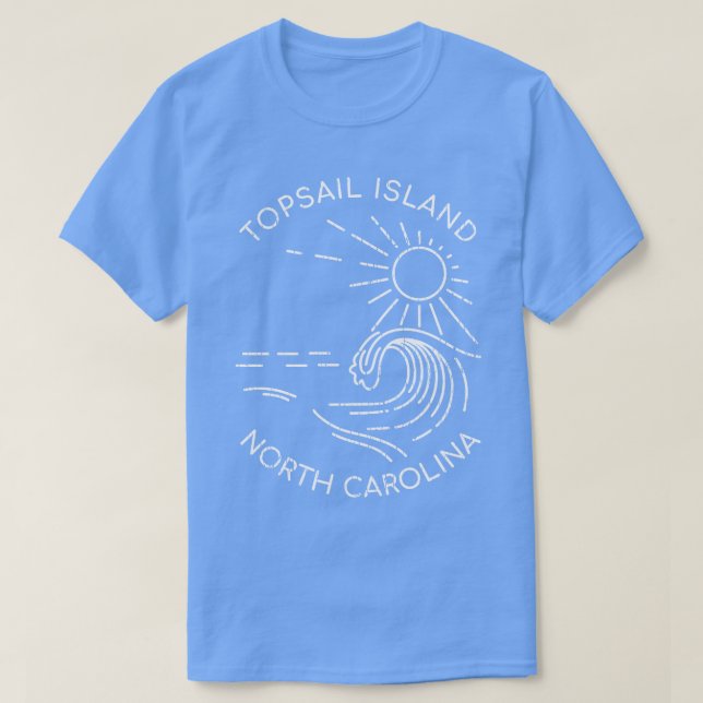 Topsail Island North olina Sunshine och Vågar T Shirt (Design framsida)