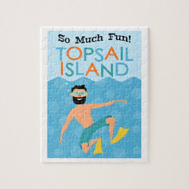 Topsail Island Roligt Hipster Travel Pussel (Vertikal)