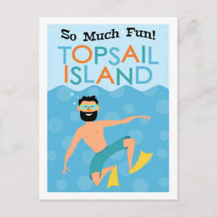 Topsail Island Roligt Hipster Travel Vykort