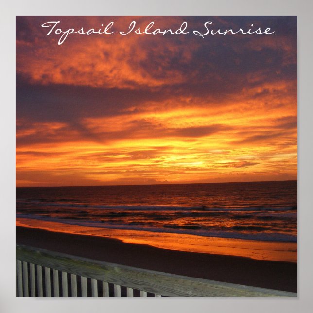 Topsail Island Sunrise Skriv ut Poster (Framsidan)