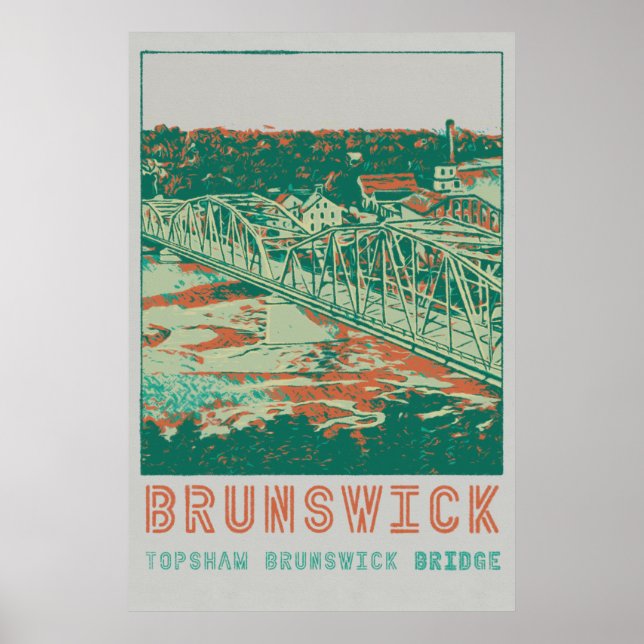 Topshaw Brunswick Bridge Maine USA Poster (Framsidan)