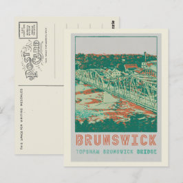 Topshaw Brunswick Bridge Maine USA Vykort