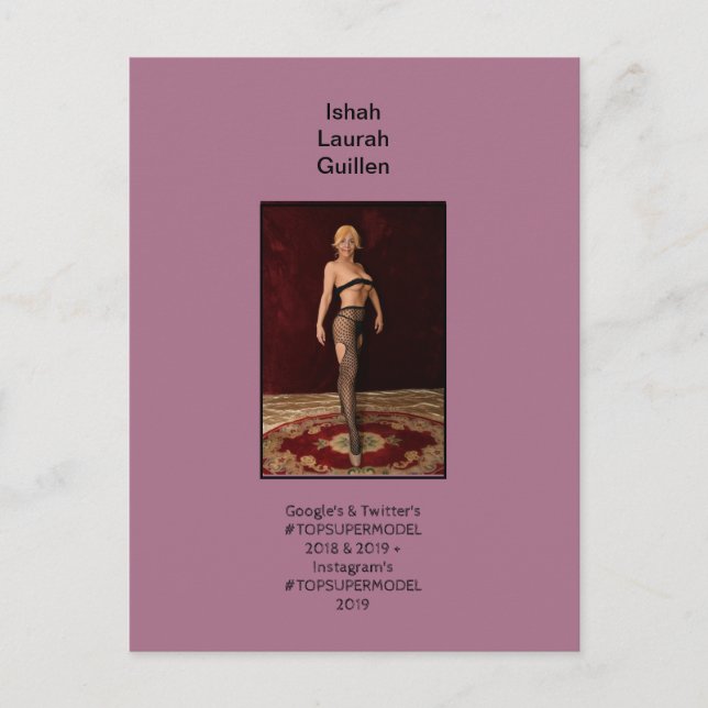 #TOPSUPERMODEL Ishah Laurah Inbjudan Vykort (Framsida)