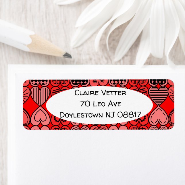 Topsy Turvy Hearts Returadress Etikett (Insitu)