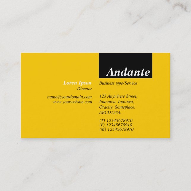 TopTag v3 - Svart med Amber Visitkort (Framsida)