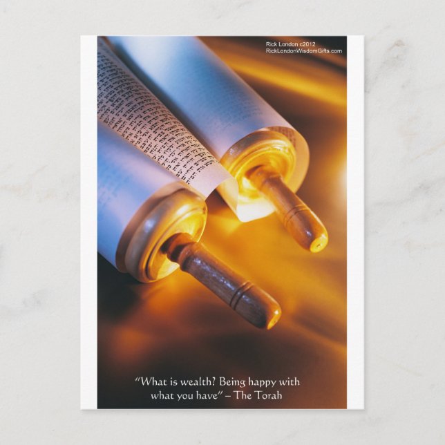 Torah-visdom (rikedom/lycka) presenter, muggar med vykort (Framsida)