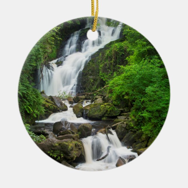Torc vattenfallscenisk, Irland Julgransprydnad Keramik (Framsidan)