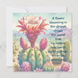 Torch Cactus Flower & Quote Kort
