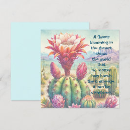 Torch Cactus Flower & Quote Kort