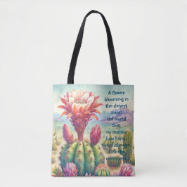 Torch Cactus Flower & Quote Tygkasse