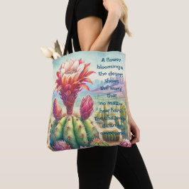 Torch Cactus Flower & Quote Tygkasse