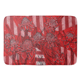 Torch Ginger Lily, Red Flowers Tropical Blommigt A Badrumsmatta