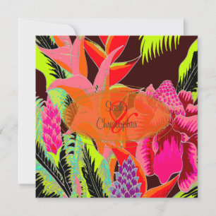 Torch Ginger och heliconia/Luau Bröllop Inbjudningar