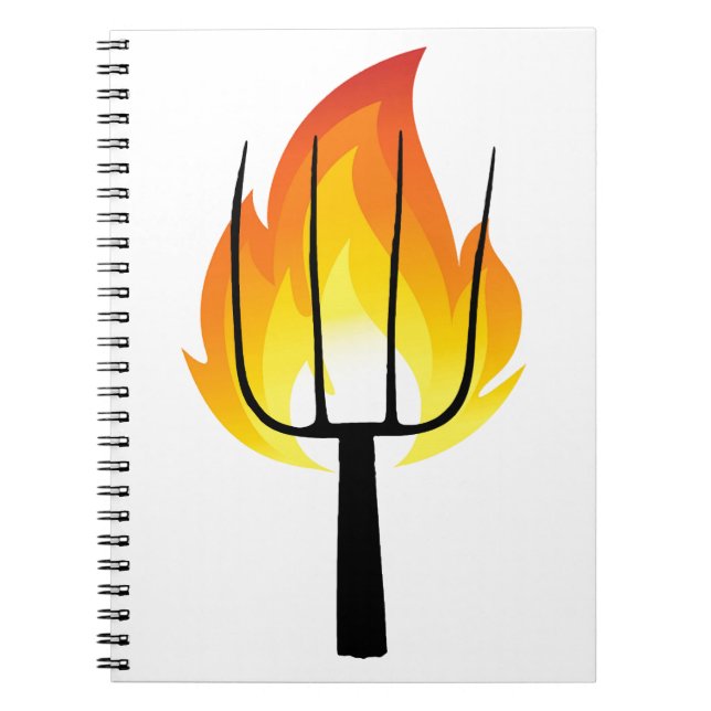 Torch och pitchfork anteckningsbok med spiral (Framsidan)