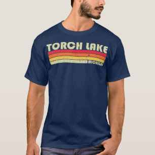 TORCH SJÖ MICHIGAN Funny Fishing Camping, sommar T Shirt