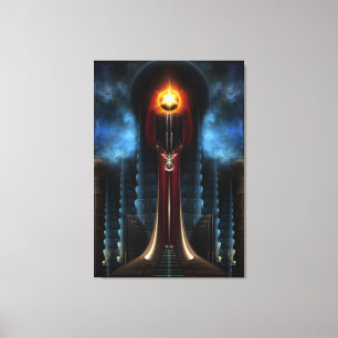 Torch Stone Torn Fractal Art Wrapped Canvas Skriv