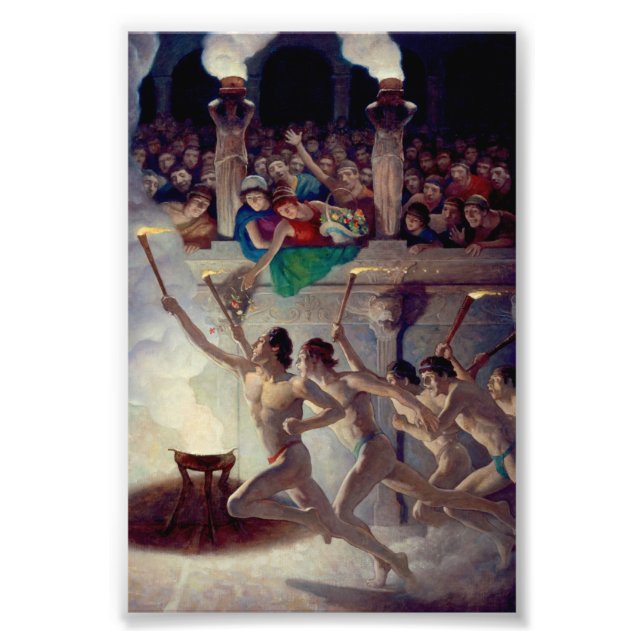 Torch Tävling, Grecian Olympics by N. C. Wyeth Fototryck (Framsidan)