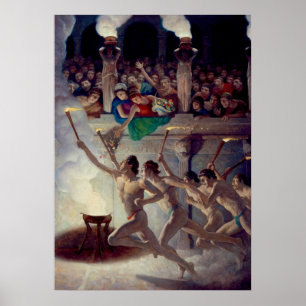 Torch Tävling, Grecian Olympics by N. C. Wyeth Poster