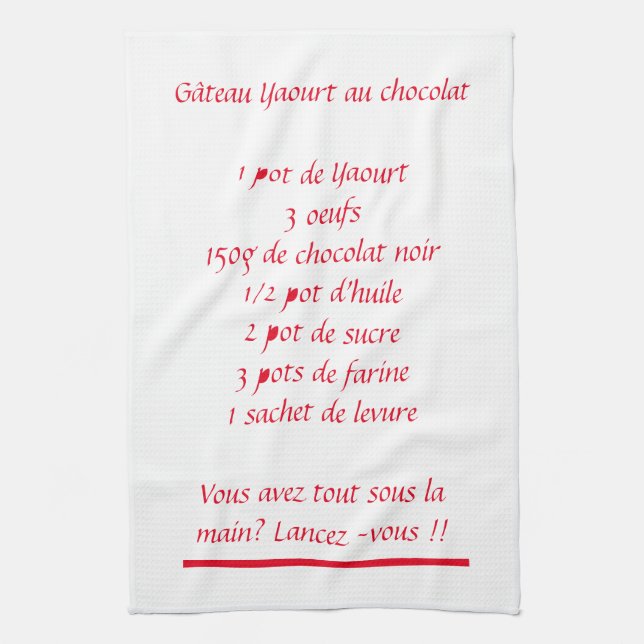 Torchons Recette Gâteau Yaourt Kökshandduk (Vertikal)