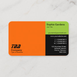 Tördar - Orange, martisk Grönt och svart Visitkort