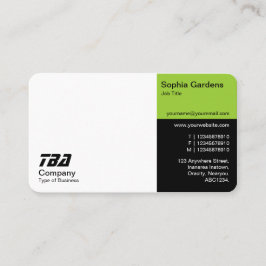 Tördar - Vit, martisk Grönt och Svart Visitkort