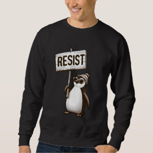 Töre Penguin Resistent Penguins Politiska proteste Lång Ärmad Tröja
