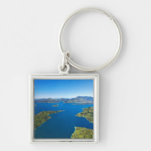 Torea Bay, Queen Charlotte Sound, Marlborough Fyrkantig Silverfärgad Nyckelring