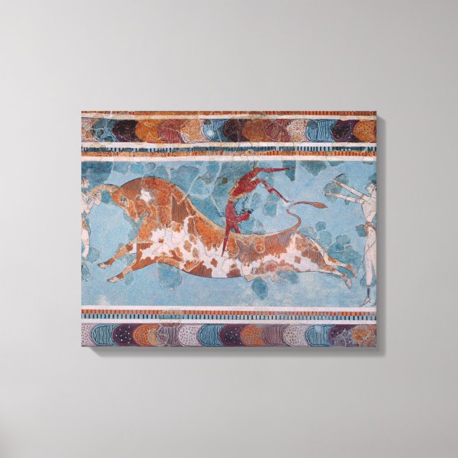 Toreador Fresco, Knossos Palace, Kreta Canvastryck (Framsida)