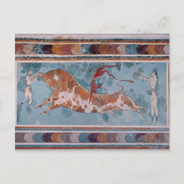 Toreador Fresco, Knossos Palace, Kreta Vykort (Framsida)