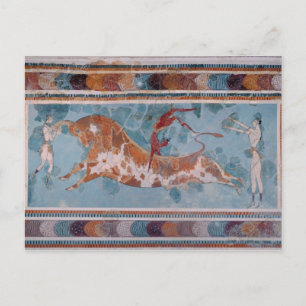 Toreador Fresco, Knossos Palace, Kreta Vykort