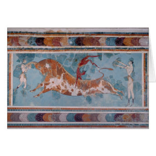 Toreadorfrescoen, Knossos slott, Crete Hälsningskort