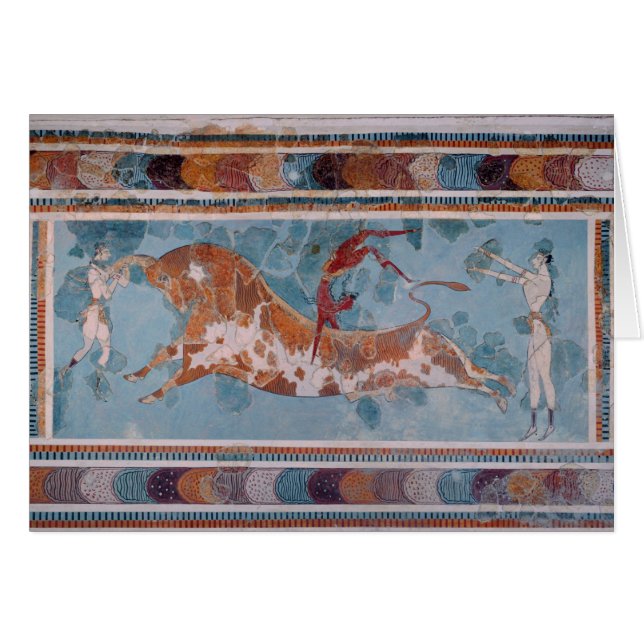 Toreadorfrescoen, Knossos slott, Crete Hälsningskort (Framsidan Horizontal)