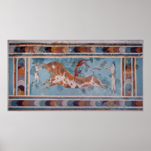 Toreadorfrescoen, Knossos slott, Crete Poster