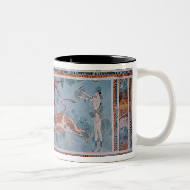 Toreadorfrescoen, Knossos slott, Crete Två-Tonad Mugg (Höger)