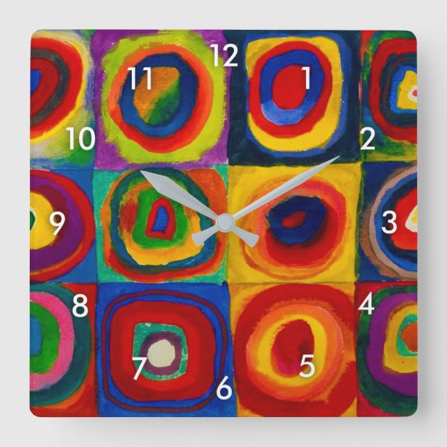 Torg med cirklar, Abstrakt, Wassily Kandinsky Fyrkantig Klocka (Framsida)