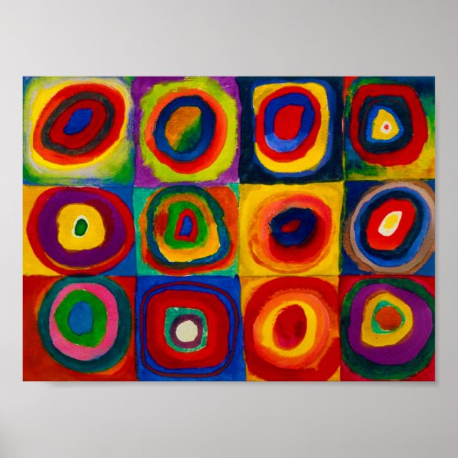 Torg med cirklar, Abstrakt, Wassily Kandinsky Poster (Framsidan)
